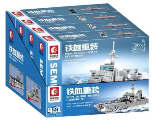 SEMBO 105517 Tàu Khu Trục Hiện Đại 956 - Bộ đồ chơi lắp ráp quân sự cho bé trai 6 tuổi