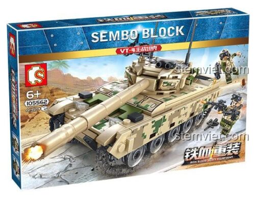 Đồ chơi mô hình Xe Tăng Chiến Đấu Chủ Lực VT-4 SEMBO 105562 với thiết kế ngụy trang, phù hợp bé trai 6 tuổi, giá tốt.