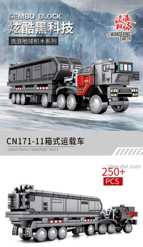 Kích thước chi tiết của bộ lắp ráp Xe Tải Chở Hàng CN171-11 SEMBO 107001, món đồ chơi mô hình hấp dẫn cho bé trai 6 tuổi.