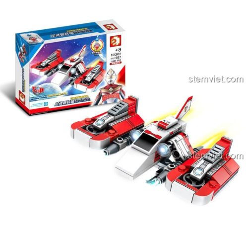 Mô hình lắp ráp Chiến cơ Thần Ưng Alpha Ultraman SEMBO 108204, đồ chơi xây dựng cho bé trai 6 tuổi, tương thích LEGO®, chi tiết cao.