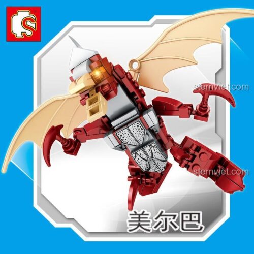 Hộp đồ chơi lắp ráp Rồng Melba SEMBO 108328, một trong 4 quái vật Ultraman, chất lượng cao cho bé trai 6 tuổi.
