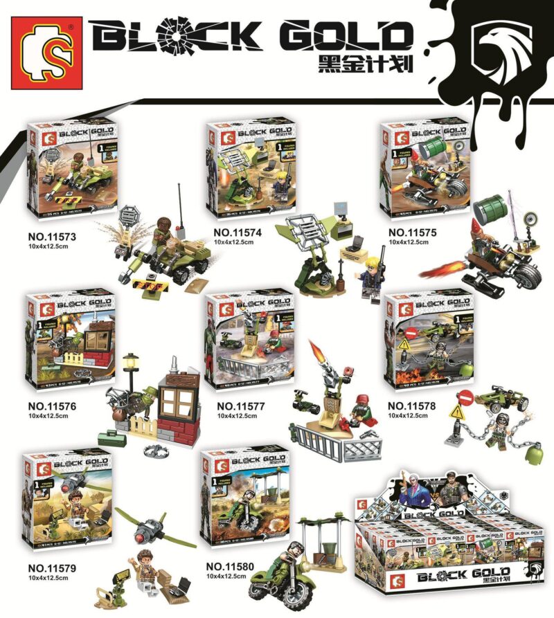 Bộ đồ chơi quân sự SEMBO 11573 Black Gold Project 8 cảnh mini, hộp sản phẩm đầy đủ chi tiết cho bé trai 6-12 tuổi, giá tốt.