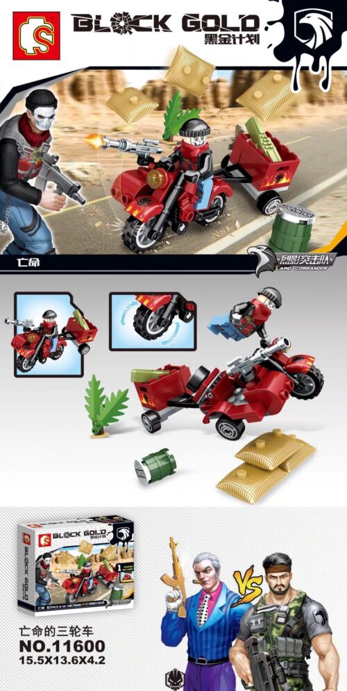 Bộ lắp ghép Xe Ba Bánh Quân Sự SEMBO 11600, đồ chơi lắp ráp mô hình quân đội cho bé trai 6 tuổi, giá tốt.