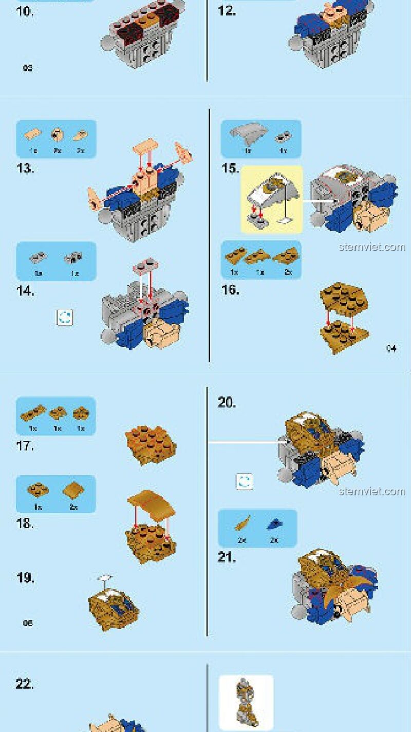 Chiến binh Arthur Vua Sư Tử SEMBO 11804 - Hướng dẫn lắp ráp SEMBO 11804 Arthur Tim Sư Tử