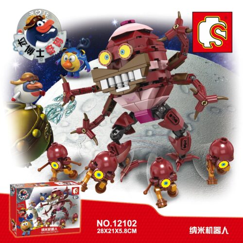 Hộp và mô hình Robot Nano Tiến Sĩ Bình SEMBO 12102, đồ chơi lắp ráp cho bé trai 6 tuổi.