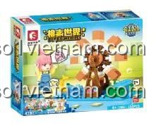 bộ lắp ghép SEMBO 1902 Vòng quay nước biển, hộp đơn đồ chơi mô hình Thế giới Pixel, đồ chơi lắp ráp giá rẻ cho bé gái 6 tuổi