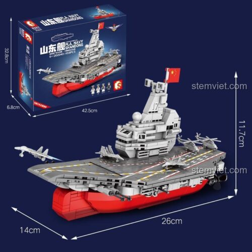 Mô hình lắp ráp Tàu sân bay Sơn Đông SEMBO 202040 phiên bản Q-version (chibi) độc đáo, đồ chơi cho bé trai 6 tuổi yêu thích quân sự, giá rẻ.