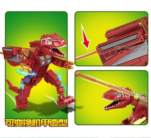 Hộp đồ chơi lắp ráp SEMBO 205041 Khủng Long Allosaurus Cơ Khí màu đỏ với 103 mảnh ghép và 1 minifigure, giá rẻ.