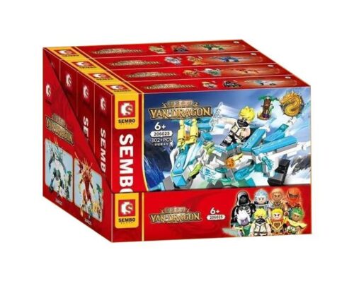Ảnh hộp lớn của bộ đồ chơi SEMBO 206025 Chiến Binh Cưỡi Rồng Yan Dragon, gồm 4 hộp nhỏ bên trong, phù hợp cho con trai 6 tuổi.