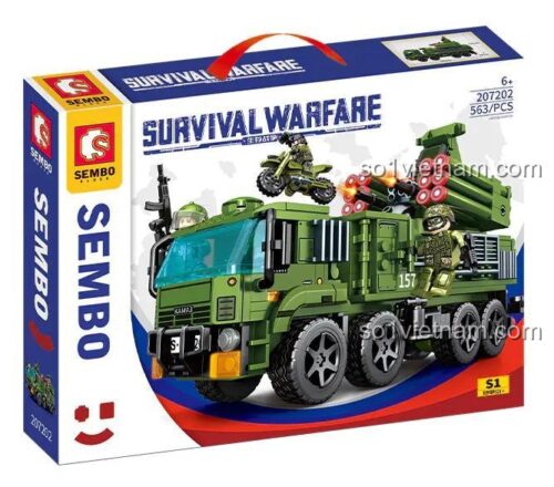 Hộp sản phẩm bộ lắp ghép SEMBO 207202 Xe Phòng Không S1 KAIJIA, 563 chi tiết, đồ chơi mô hình quân sự cho bé trai 6 tuổi, giá rẻ, tương thích LEGO®.