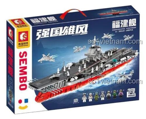 Hộp đồ chơi mô hình Tàu sân bay Phúc Kiến Sembo 208119, món quà ý nghĩa cho con trai nhân dịp sinh nhật.