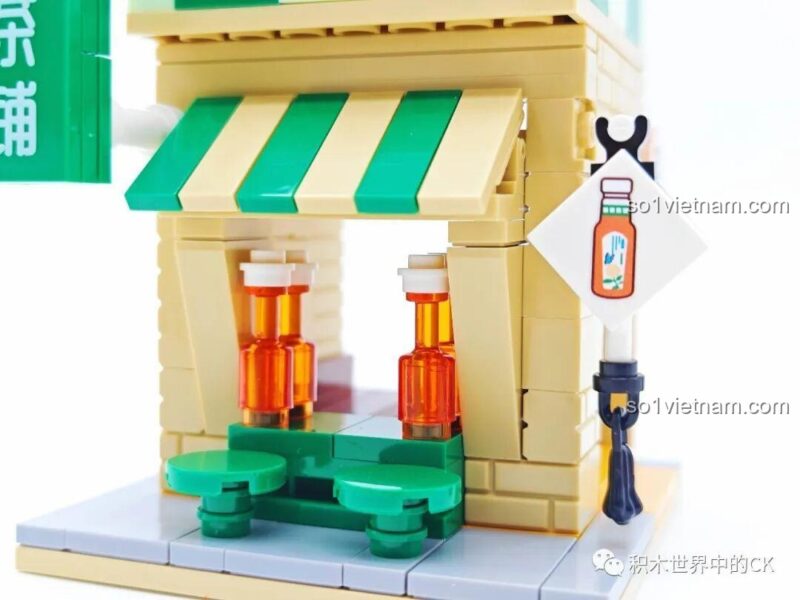 Mô hình SEMBO 301093 Oriental Leaf Trà Quế Hoa Ô Long với hoa sen, chim và chuột