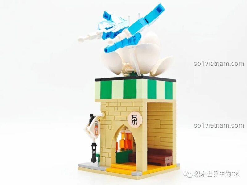 Mô hình SEMBO 301093 Oriental Leaf Trà Quế Hoa Ô Long với hoa sen và chuột