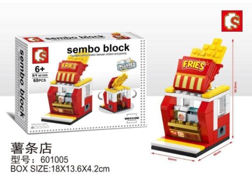 bộ lắp ghép Cửa hàng Khoai tây chiên SEMBO 601005, đồ chơi lắp ráp mô hình tiệm khoai tây chiên mini cho bé 6 tuổi, giá tốt