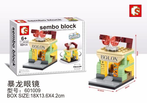 Bộ đồ chơi lắp ráp SEMBO 601009 Mô hình Cửa hàng Kính mắt Bạo Long, hộp sản phẩm và mô hình hoàn chỉnh, phù hợp cho bé trai và bé gái 6 tuổi trở lên, giá tốt.