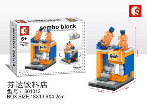 Bộ lắp ghép Sembo 601012 Cửa hàng đồ uống Fanta giá tốt, mô hình mini cho bé trai 6 tuổi, chất lượng cao, có ảnh hộp và kích thước.