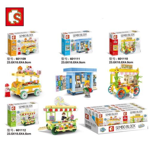 Bộ đồ chơi Sembo 601110 xe bán bỏng ngô, đồ chơi lắp ráp quầy bán bỏng ngô di động cho bé trai và bé gái 6 tuổi, giá tốt.