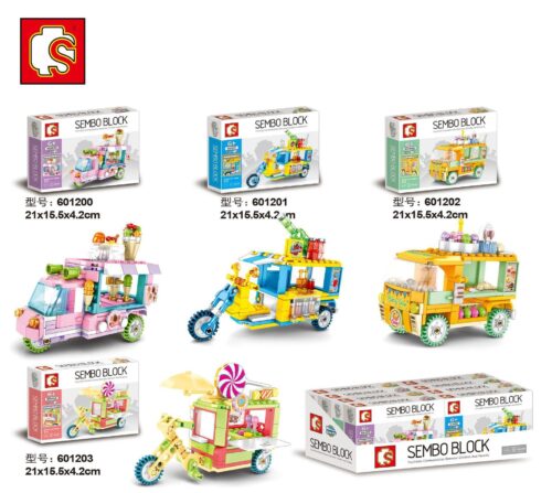 Bộ đồ chơi Sembo 601202 Xe bán bánh ngọt mini và các mẫu xe bán hàng mini khác, phù hợp cho bé 6 tuổi, giá tốt.