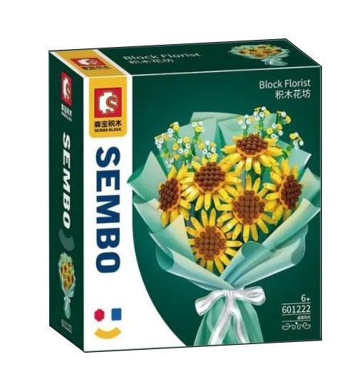 SEMBO 601222 Bó hoa hướng dương Nắng Hạ Rực Rỡ - Bộ lắp ghép hoa trang trí cho bé gái 6+ tuổi