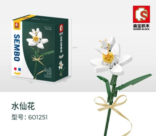 Bộ lắp ghép Hoa Thủy Tiên SEMBO 601251, món quà ý nghĩa giá rẻ cho bé gái 6 tuổi, giúp rèn luyện sự khéo léo và cảm nhận thẩm mỹ.