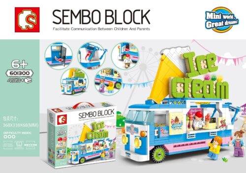 Bộ lắp ghép Xe Kem Đường Phố SEMBO 601300, đồ chơi mô hình Xe Bán Kem, màu sắc tươi sáng, phù hợp bé trai, bé gái 6 tuổi, giá tốt.