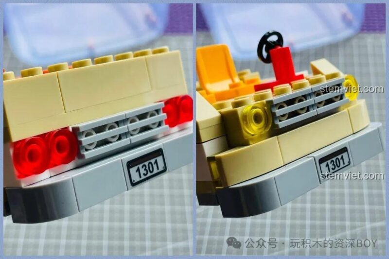 Tiến độ lắp ráp khung gầm của đồ chơi mô hình Xe tải thực phẩm SEMBO, giúp bé rèn luyện kỹ năng khéo léo.