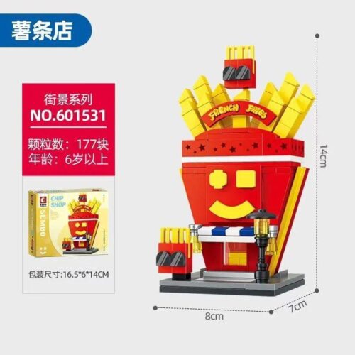 Bộ đồ chơi SEMBO 601531 Cửa hàng Khoai tây chiên mini, đồ chơi lắp ráp cho bé trai 6 tuổi, giá tốt