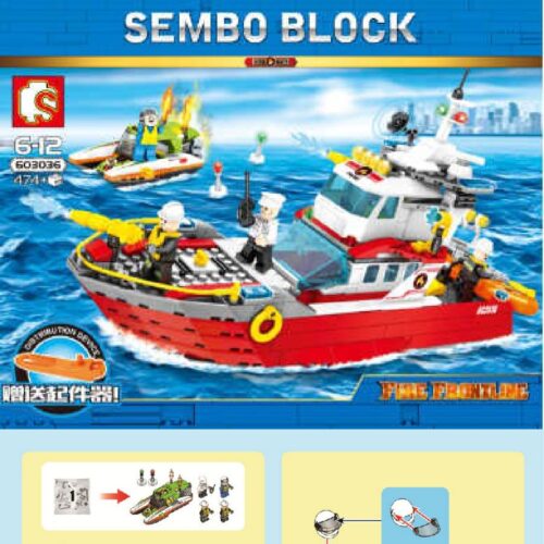 Tàu Cứu Hỏa Tiền Tuyến SEMBO 603036 sách lắp ghép SEMBO 3036 Tàu Cứu Hỏa Tiền Tuyến