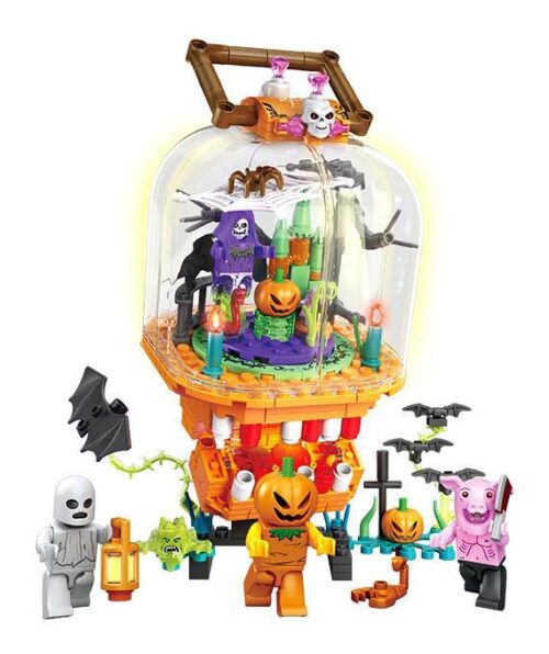 Bộ lắp ghép Đèn Lồng Halloween Sembo 605021 Ma Quái Độc Đáo có đèn LED, hàm răng đóng mở, phù hợp bé trai 6 tuổi, giá tốt.