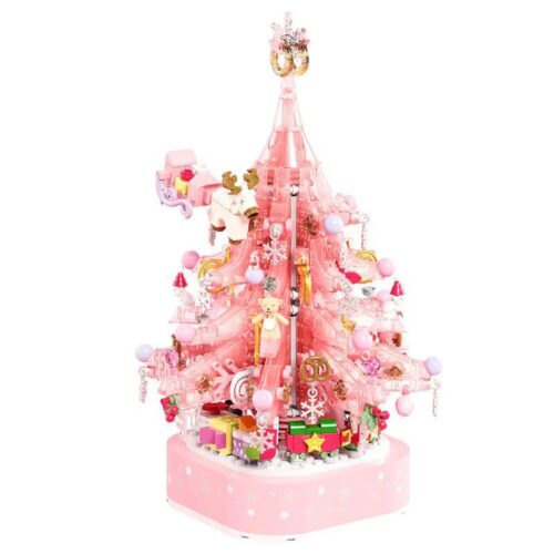 Bộ lắp ghép Cây Thông Noel Pha Lê SEMBO 605024, đồ chơi mô hình có đèn LED và hộp nhạc xoay, phù hợp bé gái 6 tuổi, giá tốt