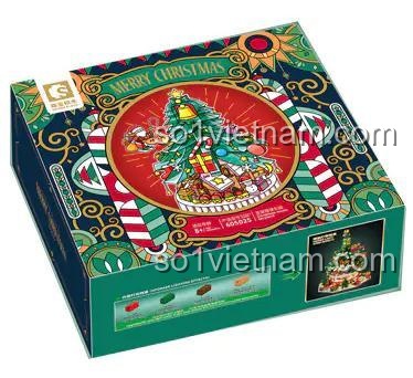 Hộp bộ lắp ghép Cây thông Giáng sinh SEMBO 605025 Nhạc Hội Lung Linh, đồ chơi mô hình Cây thông có nhạc cho bé trai bé gái 8 tuổi, giá tốt