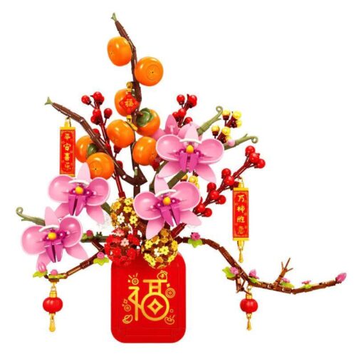 SEMBO 605037 Cây Quất Tài Lộc Tết Mô hình Hoa Lan 908 chi tiết cho bé 8 tuổi