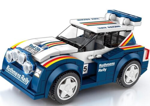 Mô hình đồ chơi mô hình SEMBO 607037 Xe Đua Rally MG Metro 6R4 màu xanh dương và trắng, một huyền thoại đường đua WRC, phù hợp cho con trai 6 tuổi.