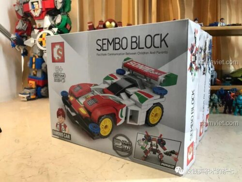 Hộp bộ lắp ghép Sembo 607044 Xe đua Sonic Saber, đồ chơi lắp ráp chất lượng cao cho bé trai 6 tuổi.