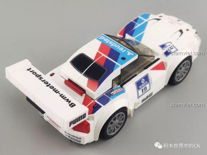 Chi tiết thân xe BMW Z4 SEMBO 607051, logo Nubich 19, bộ đồ chơi mô hình xe đua