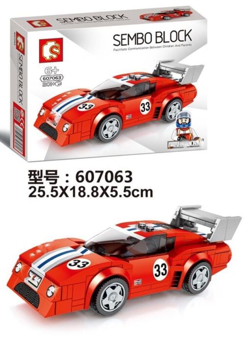 Hộp sản phẩm bộ lắp ráp SEMBO 607063 Xe Đua Ferrari BB512 Le Mans 201 mảnh, dành cho bé trai 6 tuổi, chất lượng tốt, giá rẻ.
