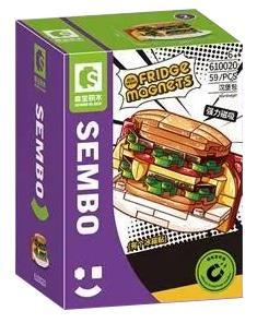 Bộ đồ chơi SEMBO 610020 nam châm tủ lạnh hình bánh hamburger, đồ chơi lắp ghép sáng tạo cho bé 6 tuổi, giá tốt