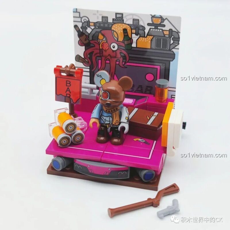 Chi tiết mô hình SEMBO 612008 Qee Du Lịch Gấu