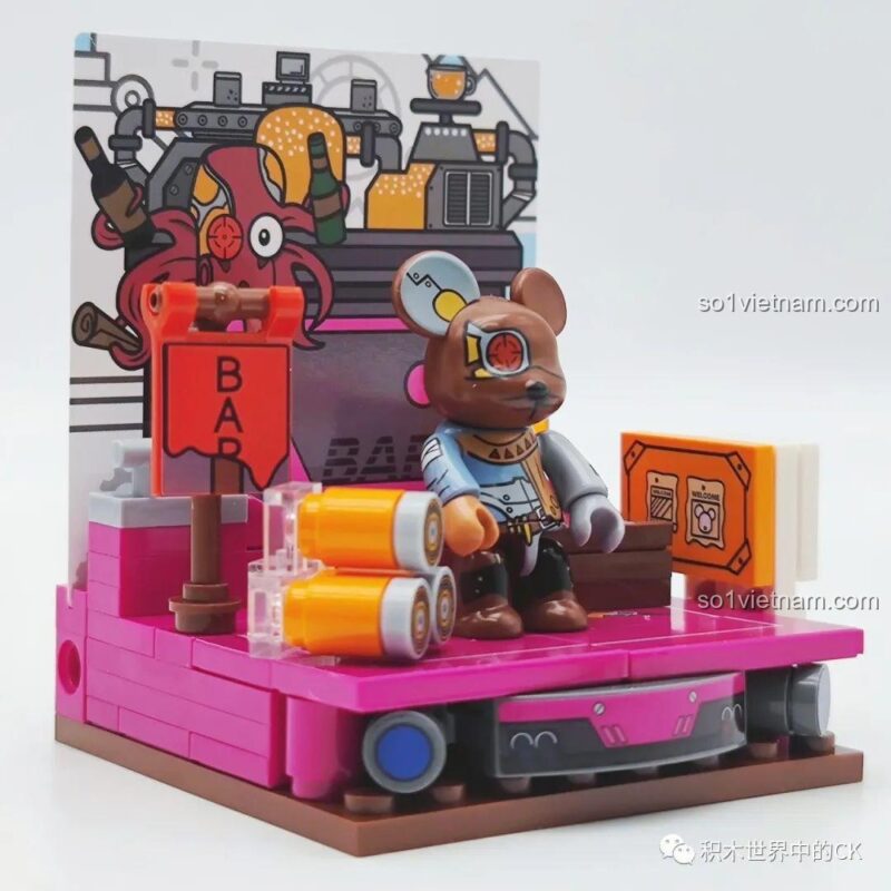 Mô hình Gấu Punk SEMBO 612009 với các chi tiết phong cách Abstract