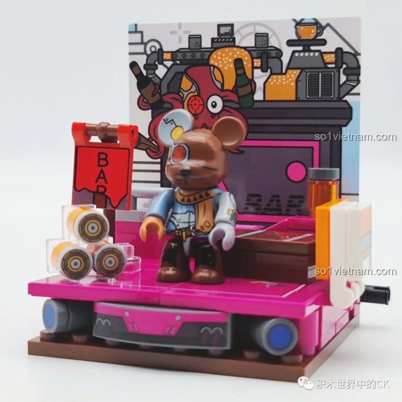 Mô hình Gấu Punk SEMBO 612009 với các chi tiết phong cách Art Deco