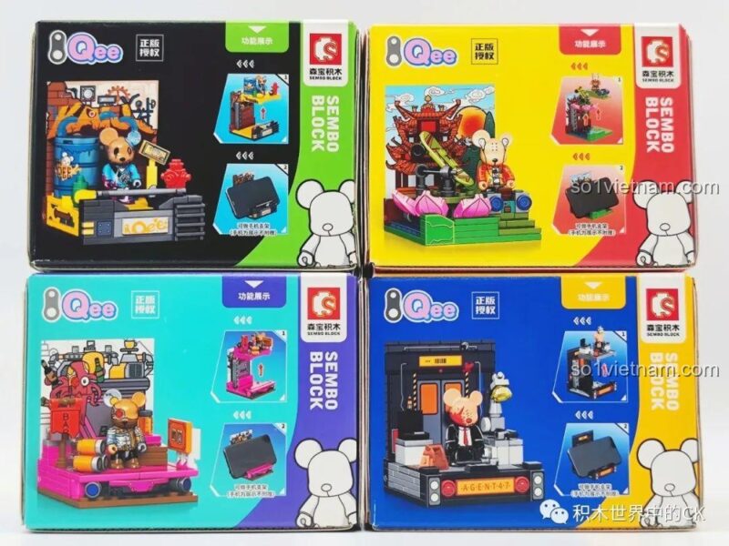 Mô hình Gấu Punk SEMBO 612009 với các phụ kiện