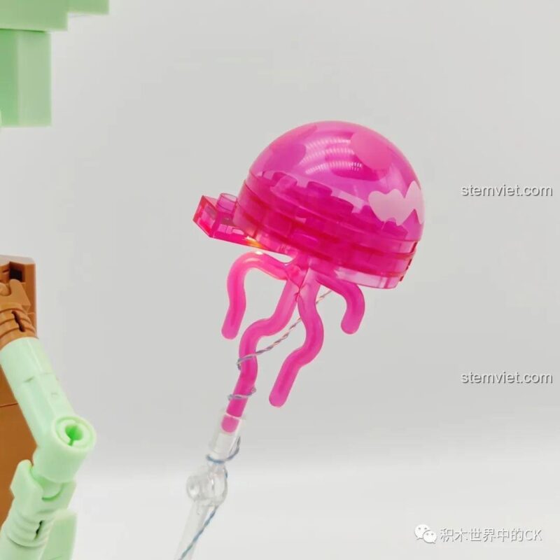 Chi tiết đỉnh đầu của mô hình Bạch Tuộc Xấu Xí Squidward SEMBO 612200, bộ lắp ghép SEMBO 612200, đồ chơi mô hình Squidward, chất lượng cao.