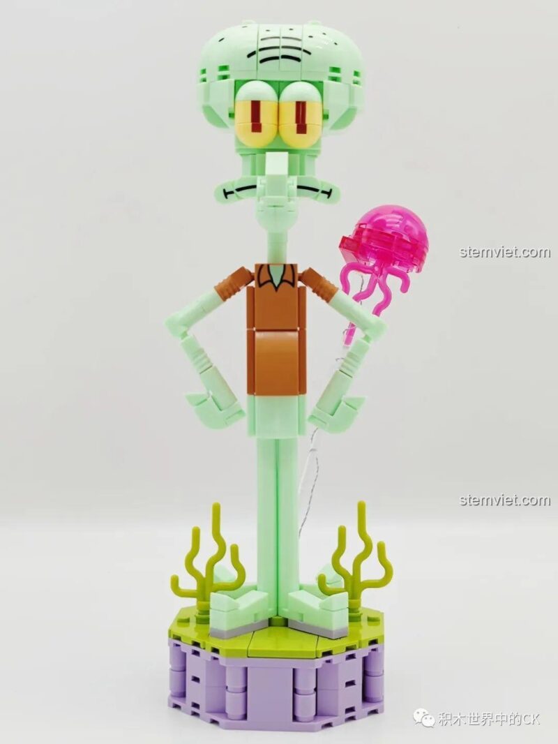 Chi tiết thân của mô hình Bạch Tuộc Xấu Xí Squidward SEMBO 612200, bộ đồ chơi Mô hình nhân vật Squidward, đồ chơi mô hình nhân vật hoạt hình, bền đẹp.