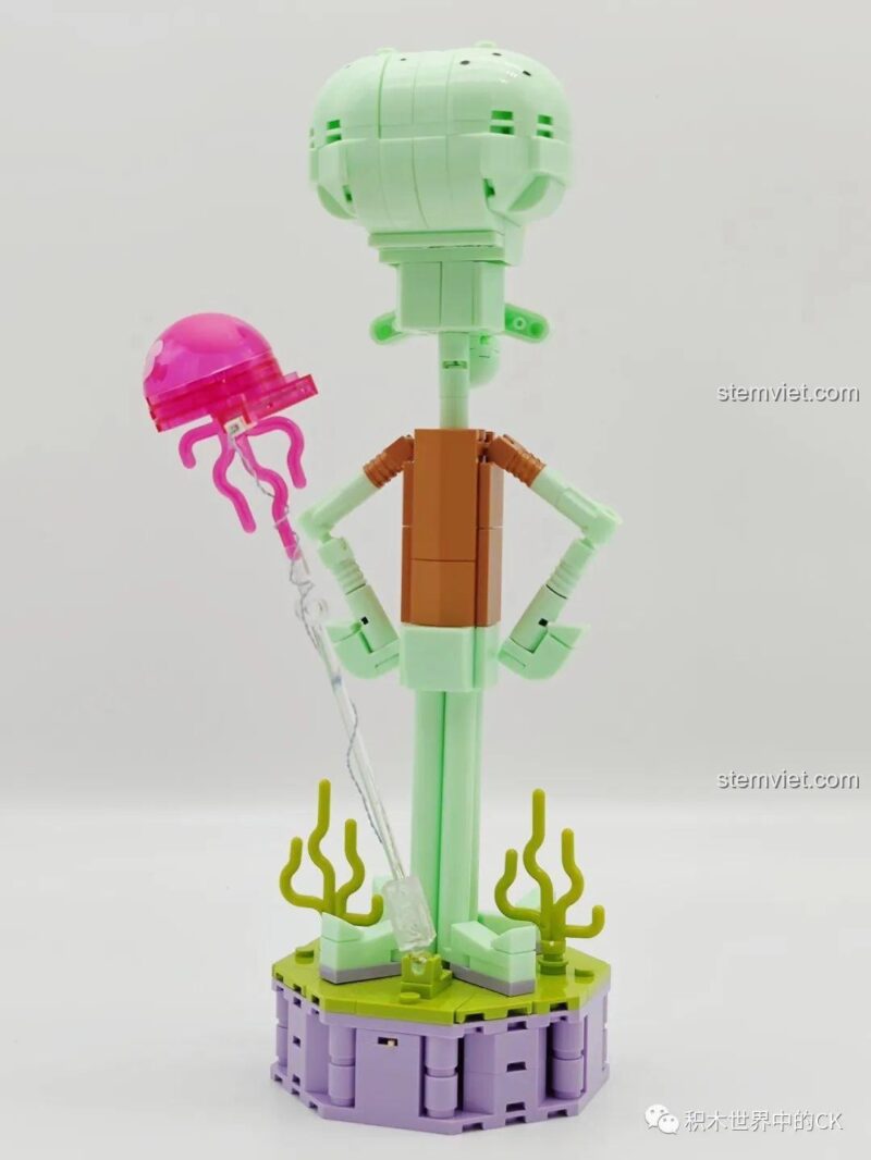 Mô hình Bạch Tuộc Xấu Xí Squidward SEMBO 612200, đồ chơi mô hình Squidward Tentacles, bộ lắp ghép nhân vật hoạt hình, giúp bé phát triển tư duy.