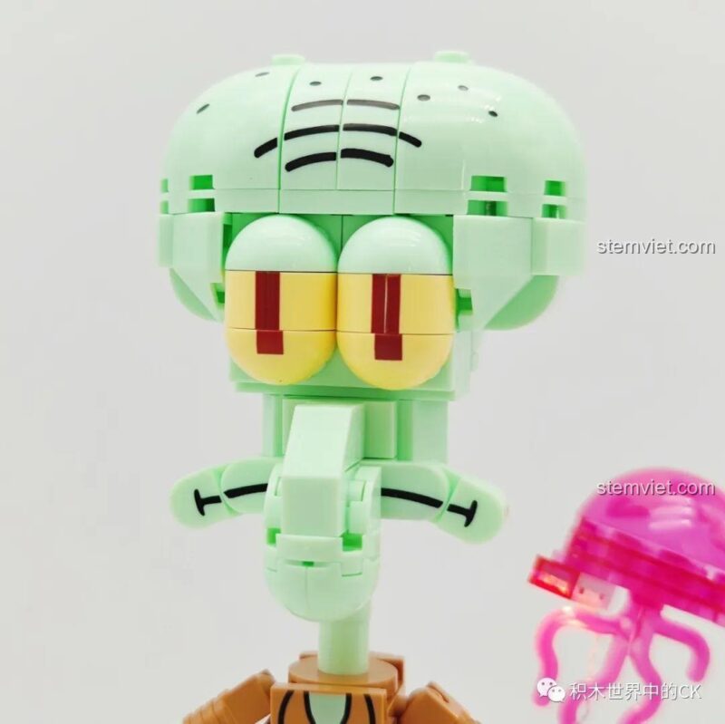 Mô hình Bạch Tuộc Xấu Xí Squidward SEMBO 612200, đồ chơi Squidward 2200, bộ đồ chơi xây dựng nhân vật hoạt hình có đèn, món quà ý nghĩa cho bé.