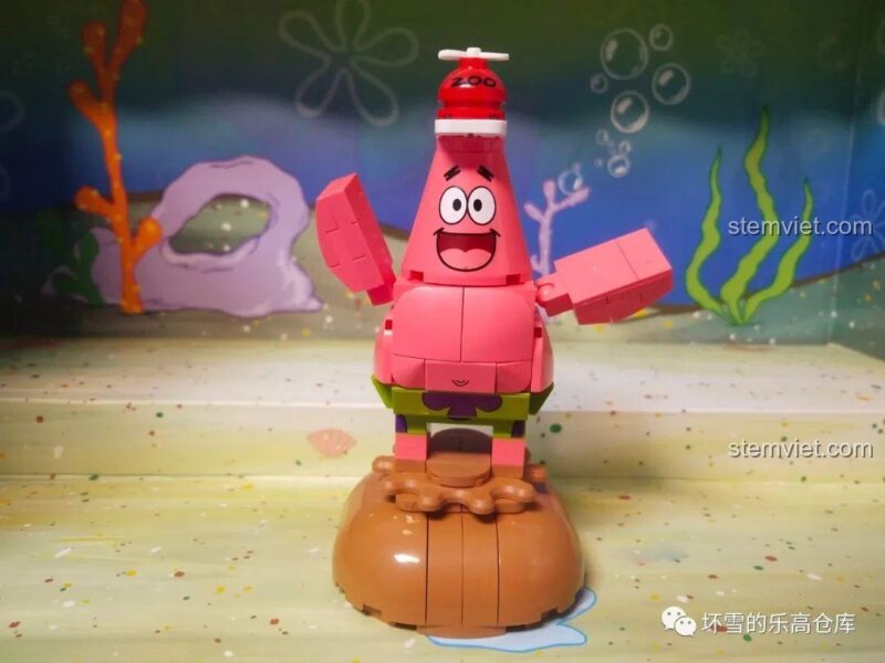 Nhân vật hoạt hình SpongeBob 612211 Sembo: Patrick với khả năng xoay 360 độ, mang lại trải nghiệm chơi linh hoạt cho bé 6 tuổi.