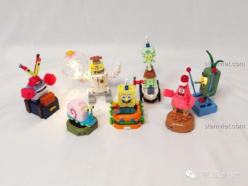 Mô hình SpongeBob Sembo 612211: Toàn bộ 7 nhân vật chính của SpongeBob SquarePants được lắp ráp hoàn chỉnh, sẵn sàng cho cuộc phiêu lưu dưới biển.