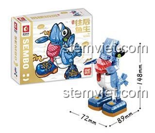 Mô hình cá hồi biết đi SEMBO 613101 Vãng Hậu Ngư Sinh lắp ráp hoàn chỉnh, thể hiện thiết kế độc đáo và hài hước, phù hợp cho bé 6 tuổi, đồ chơi mô hình chất lượng cao.