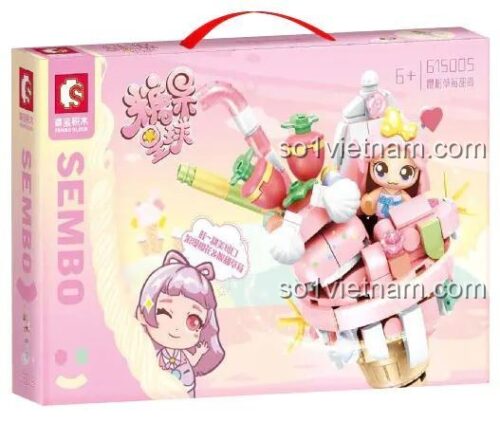 SEMBO 615005 Hộp sản phẩm Kem Ốc Quế Dâu Hồng