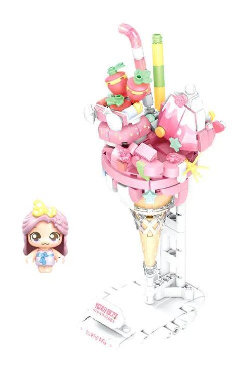 SEMBO 615005 Mô hình Kem Ốc Quế Dâu Hồng với Minifigure